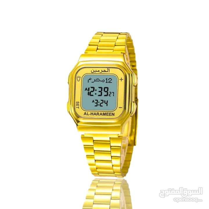 ساعة الحرمين الرقميه غير قابلة للصدأ مع ضمان سنه ‏اخرى ‏,‏ رقمية – ديج