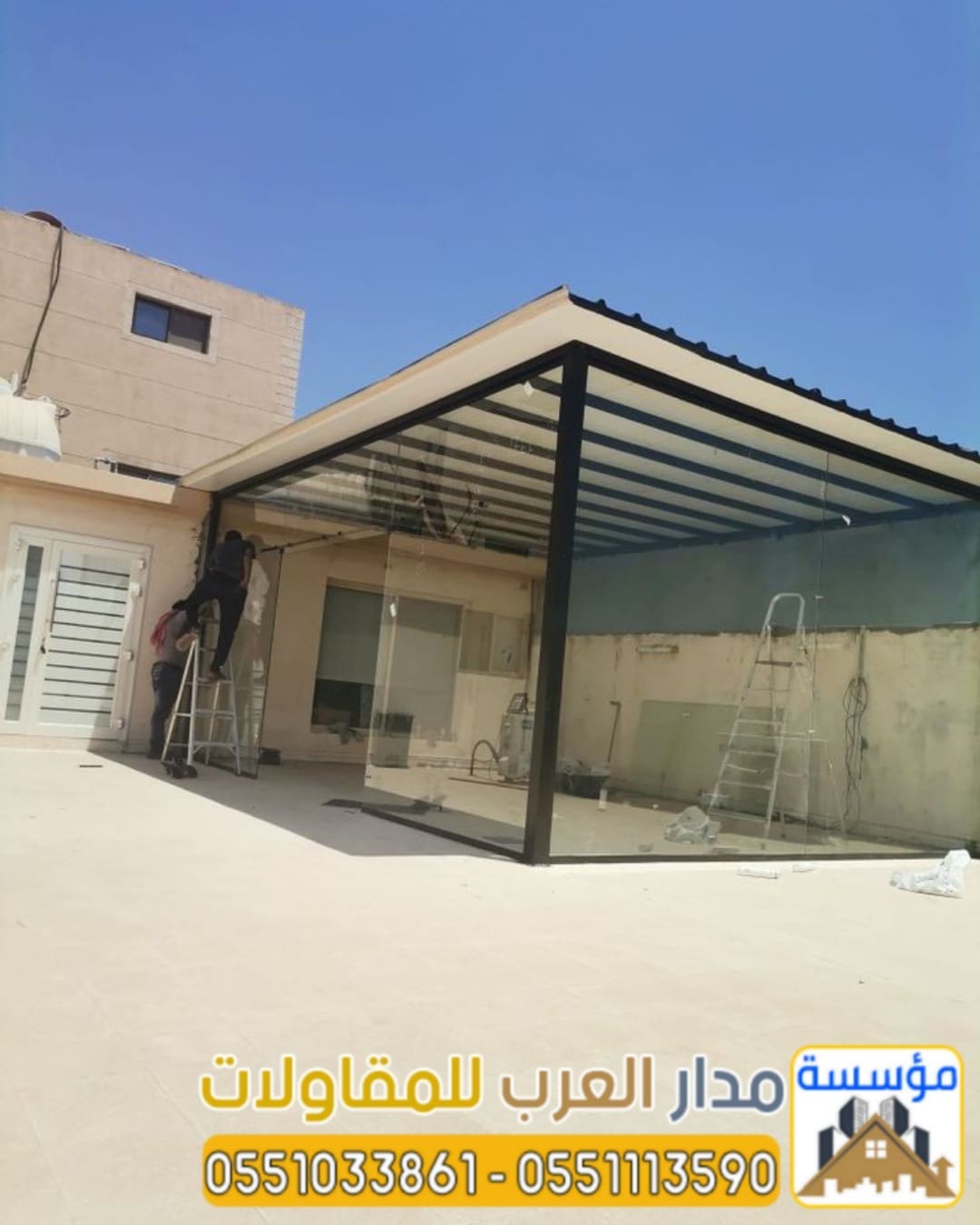 تصميم وتنفيذ غرف و ملاحق اسمنت بورد خارجية في الرياض 0551033861