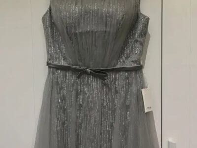 فستان سهرة فضي